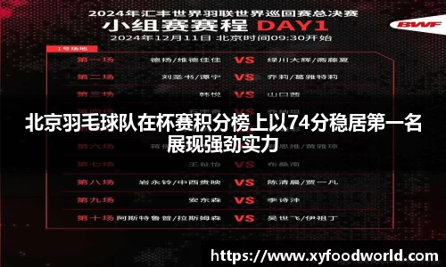 北京羽毛球队在杯赛积分榜上以74分稳居第一名展现强劲实力