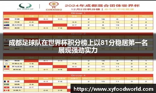 成都足球队在世界杯积分榜上以81分稳居第一名展现强劲实力