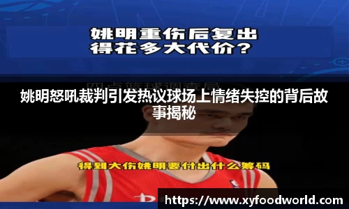 姚明怒吼裁判引发热议球场上情绪失控的背后故事揭秘